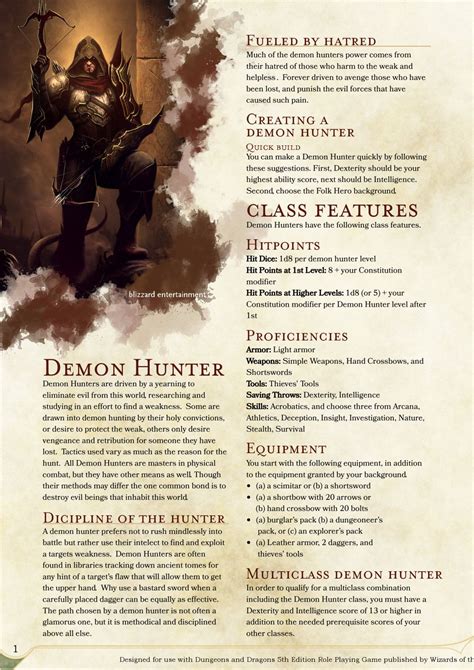 dnd devil hunter|demon hunter dnd 5e.